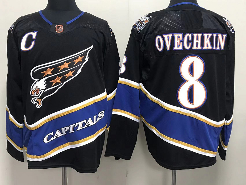 Men's Washington Capitals Alexander Ovechkin #8 Black Home Breakaway Jersey